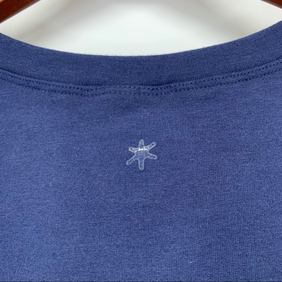 Splendid Active Navy Blue Striped Sleeveless Popover Sweatshirt Crewneck Tank - Picture 5 of 10